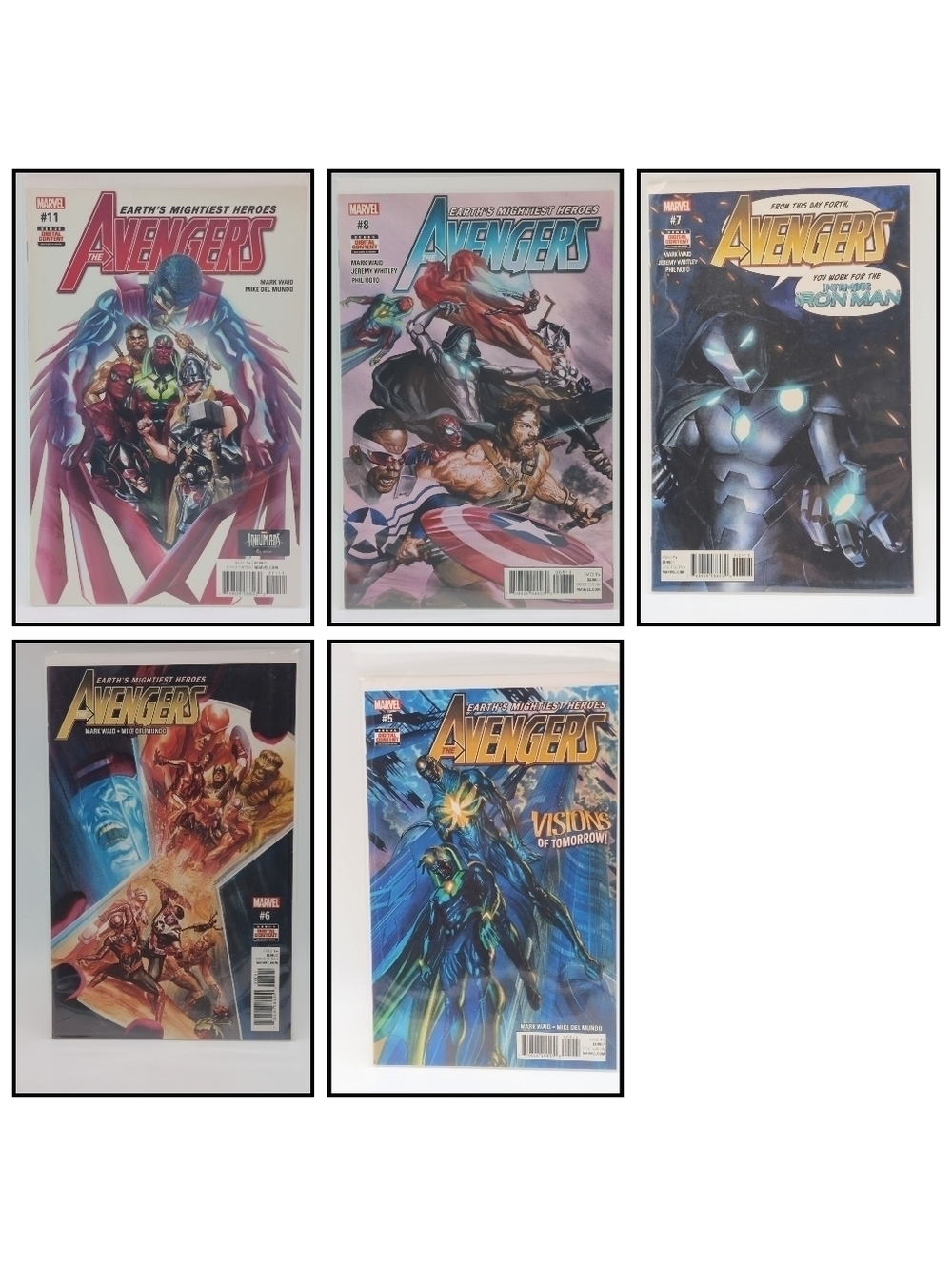 Marvel Avengers Comic Collection Lot of 5 - Issues #5, 6, 7, 8, 11 (Mark Waid)